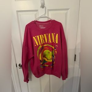 pink nirvana urban outfitters sweatshirt!